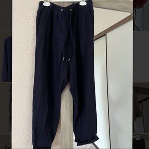 Navy blue linen pants size 6 H&M
